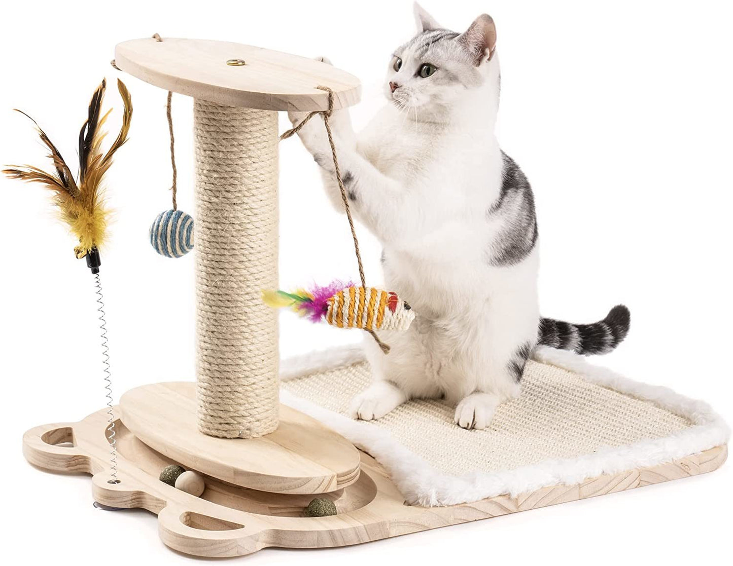 Tree Scratching Tower 14'' 2-Layer Cat Tree - Its Meow or Never