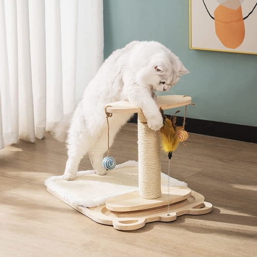 Tree Scratching Tower 14'' 2-Layer Cat Tree - Its Meow or Never